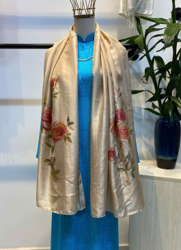 Khăn lụa tơ tằm Hoa Hồng Cam