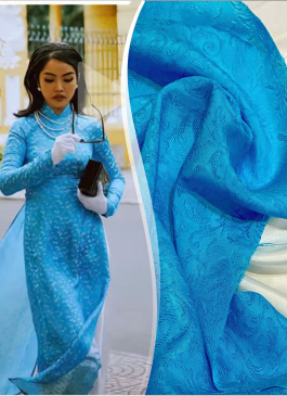  Vải Tơ Tằm Cổ Điển Xanh Thiên Thanh