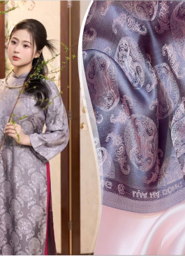 VẢI SATIN TƠ TẰM thọ dơi ghi