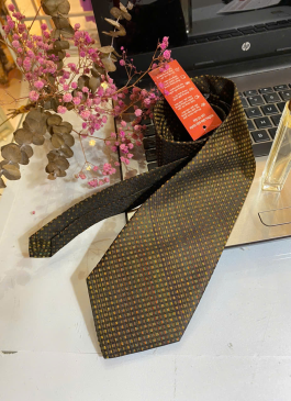 Cà Vạt lụa tơ tằm vàng nâu