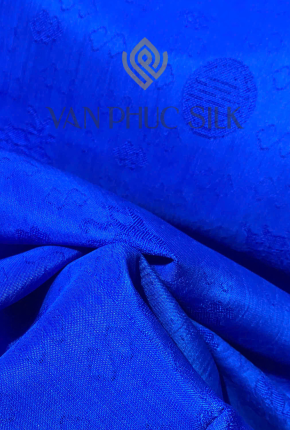 Vải Tơ Tằm Hồng Thọ xanh cobal