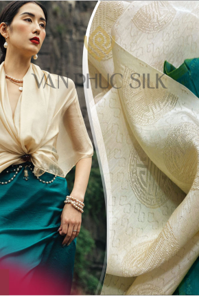 Vải Tơ Tằm Họa Tiết THỌ TRÒN