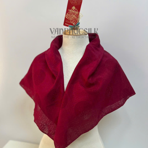 Khăn vuông lụa vân Trường Thọ