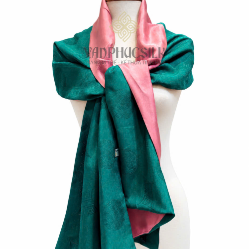 Khăn Choàng Lụa Vân cổ Song Thọ 2