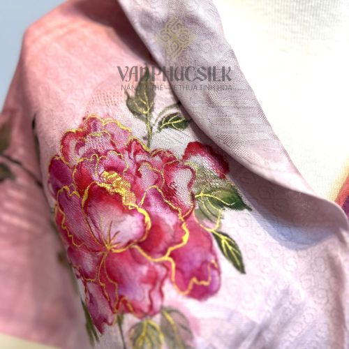 Khăn Vân cổ Ombre Mẫu Đơn