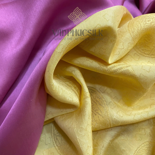 Vải Tơ Tằm Chiện Thọ Vàng Pastel