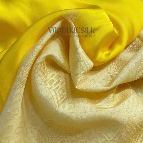 Vải Tơ Tằm Chiện Thọ Vàng Pastel