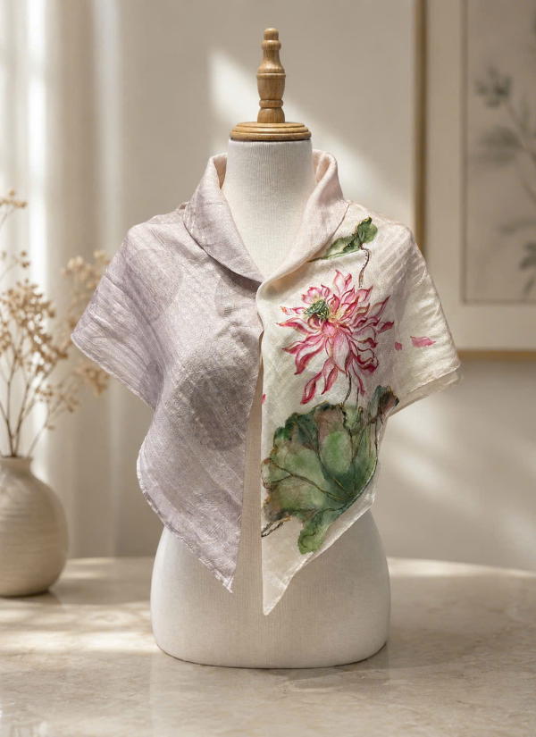 Khăn Vân cổ Ombre Bạch Liên Hoa