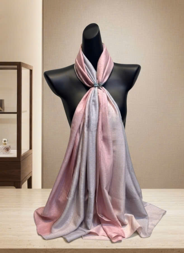 Khăn Choàng Vân Cổ Ombre Hồng Xuân 1