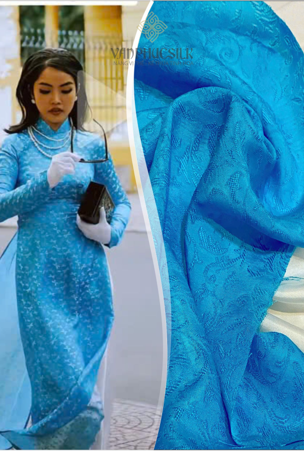  Vải Tơ Tằm Cổ Điển Xanh Thiên Thanh